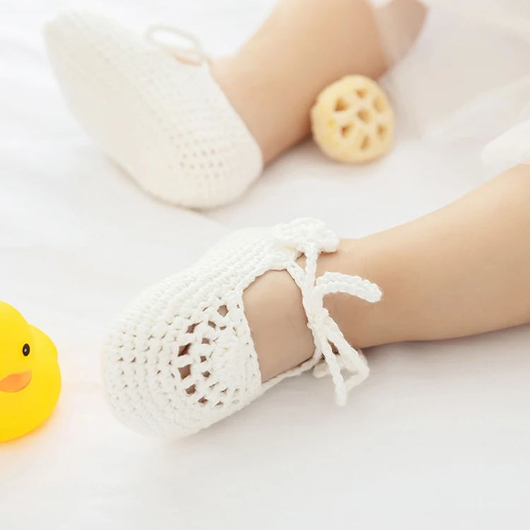 
Drop ship Baby boy hand-knitted crochet shoes soft-soled knitted toddler shoes 