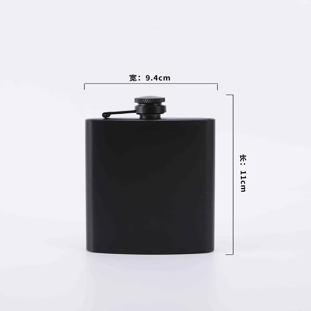 Best Seller Portable Camping White Wine Bottle All Black 6-8oz Portable Outdoor Stainless Steel Wine Bottle