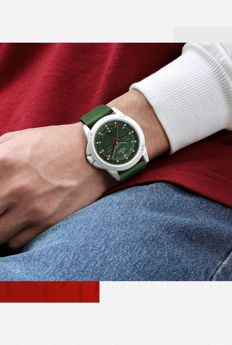 NAVIFORCE 8031 SGNGN Sport Quartz watch for men Silicone strap 3 ATM waterproof with Date Alloy Case wristwatch Gift