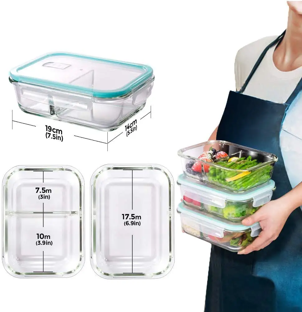 crytal lunch storage grade oven and microwave safe glass food containers