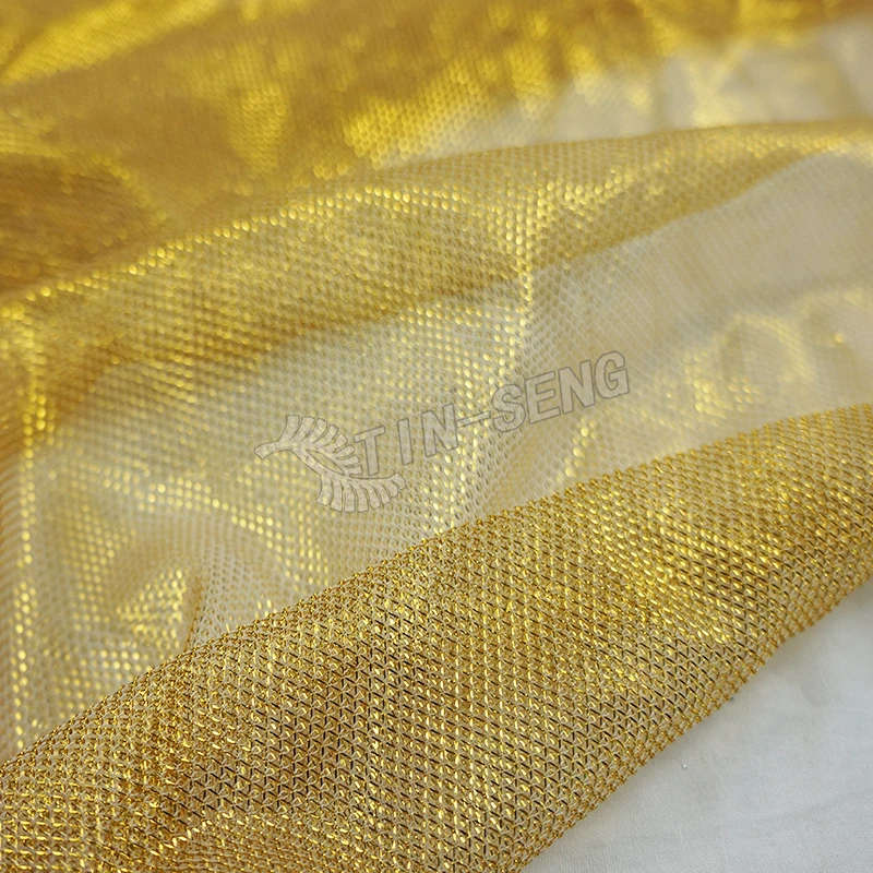Hot-Sell Glitter Mesh Net in South American , Gold Metallic Lurex Knitting Mesh Fabric for Carnival