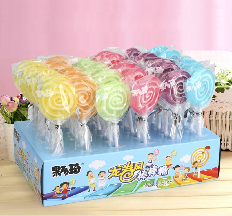 Big Round Mix Fruit Flavor Flat Lollipop Hard Candies For Sales