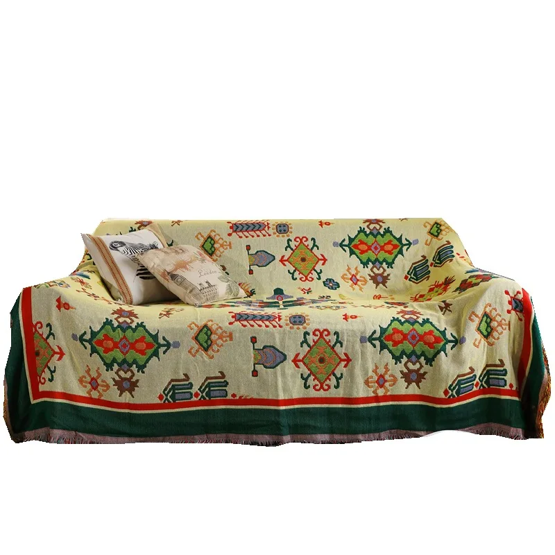 
Indian Ethnic Style Jacquard Knitted Double-sided Blanket Sofa Towel Decoration Leisure Blanket Bed And Breakfast Inn Tapestry 