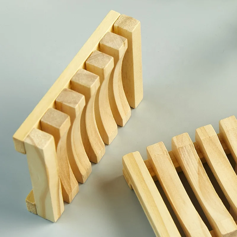 Eco-friendly Soap Box With Customized Logo Bathroom Shelf Bamboo Drain Soap Holder Wooden Reusable Soap Holder At Home Hotel
