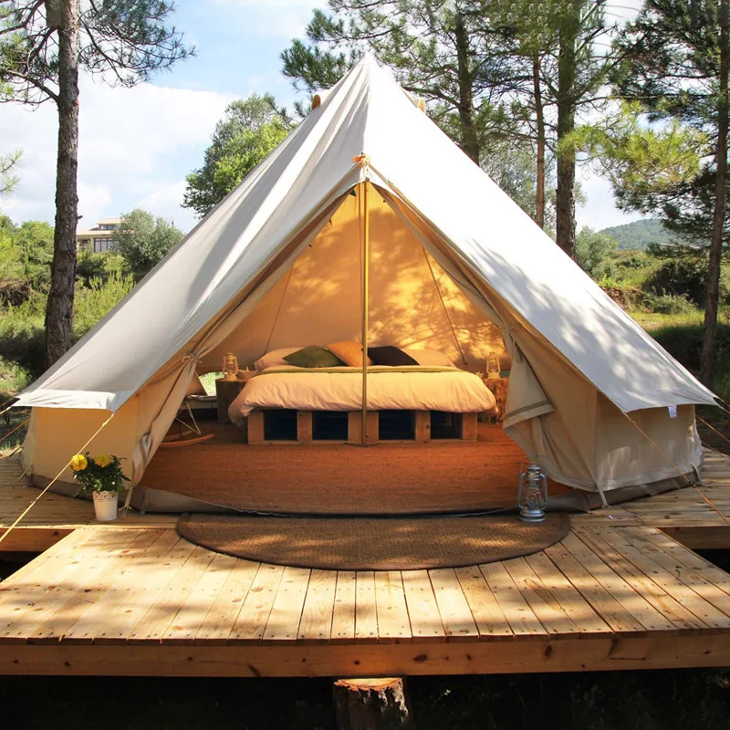 10 Person Huge Outdoor Glamping Tents Canvas  Bell Tent Winter Tent
