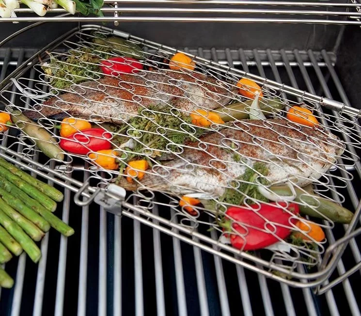 BBQ Grill Basket Non-stick Barbecue Mesh for Grilling Fish Shrimp Meat