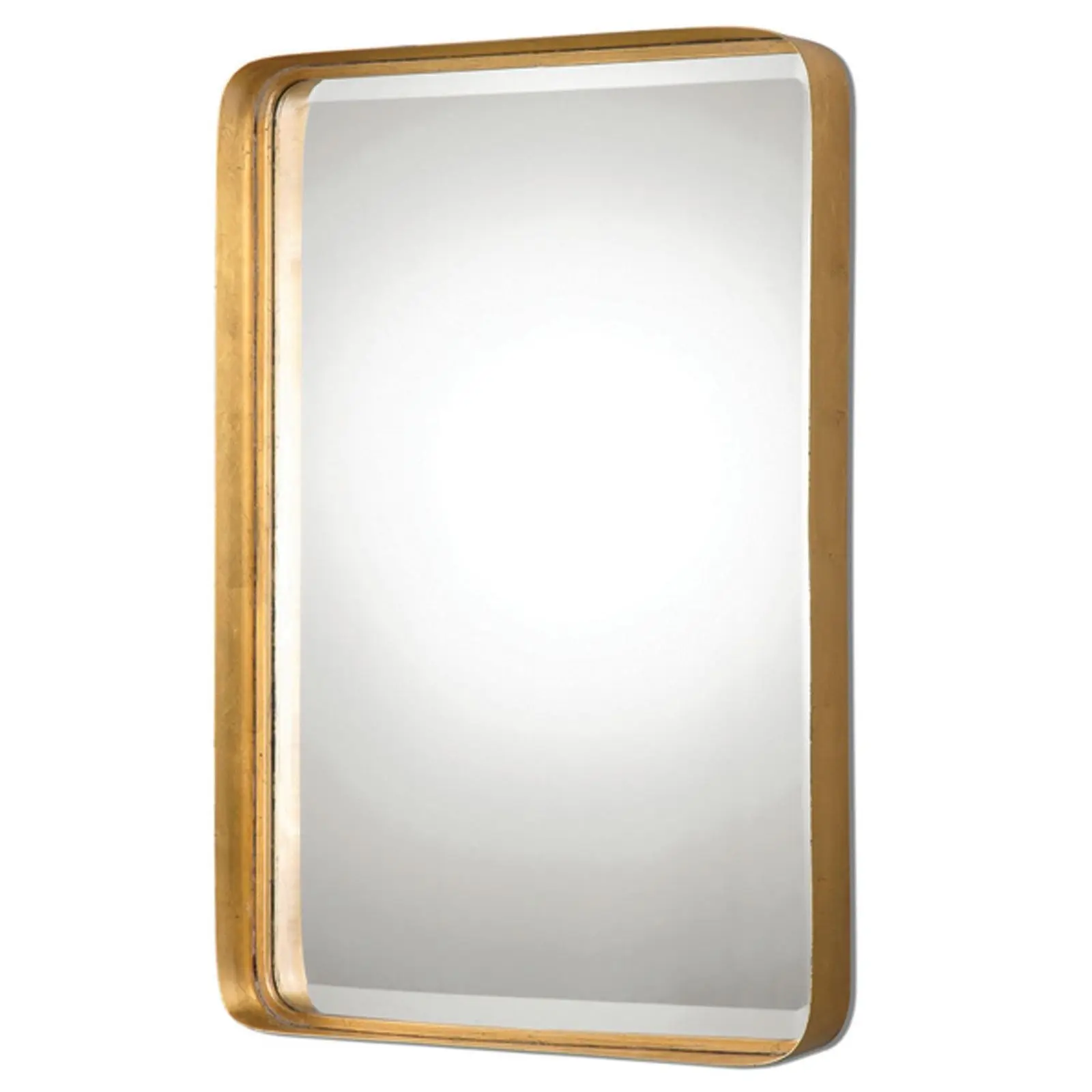 Wholesale bathroom living room wall hanging decorative rectangular gold metal frame dressing mirror with chain