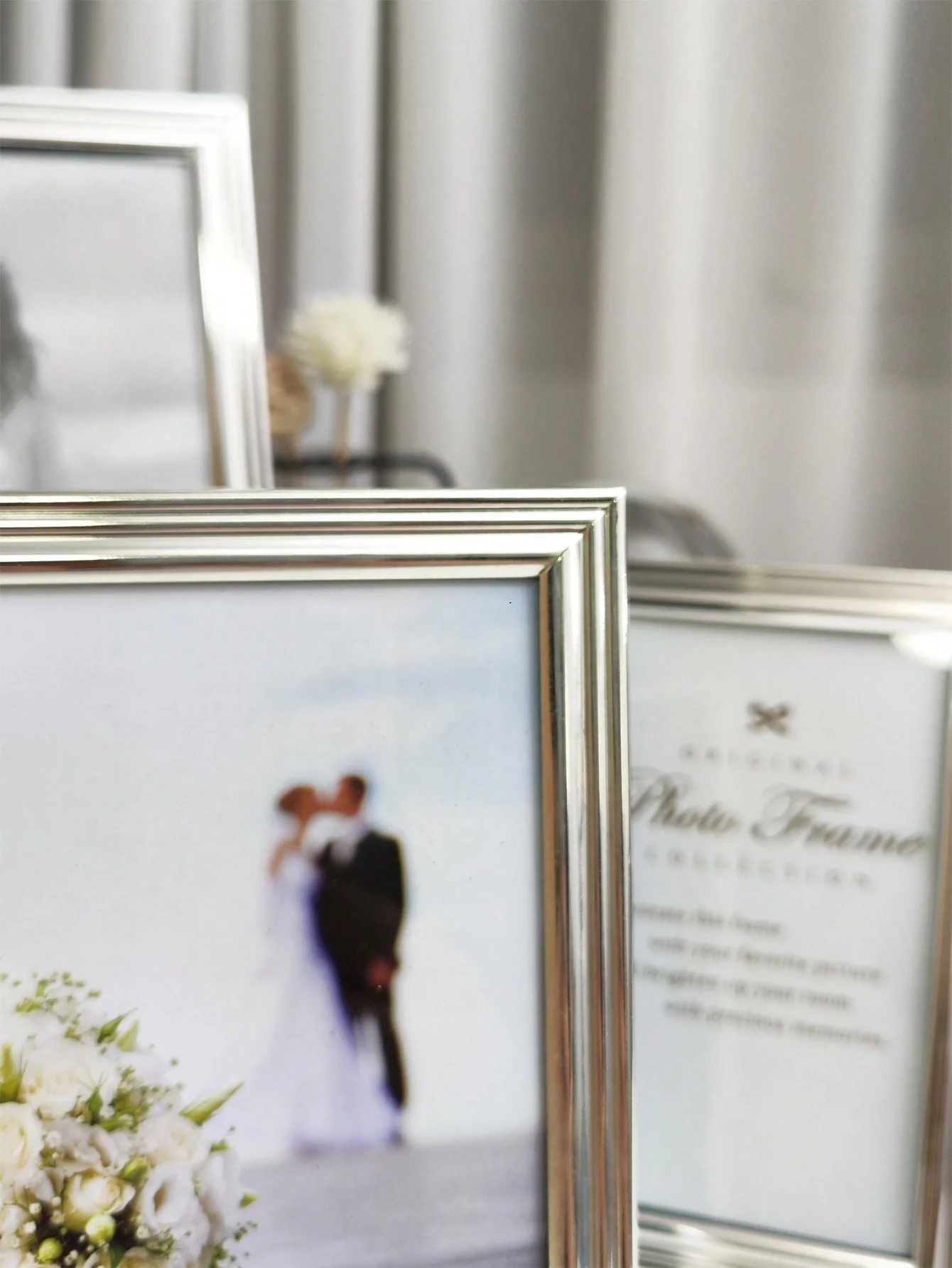 Metal silver picture frames 4*6 5*7 8*10 silver iron photo frame wedding gift with morden style high quality wholesale