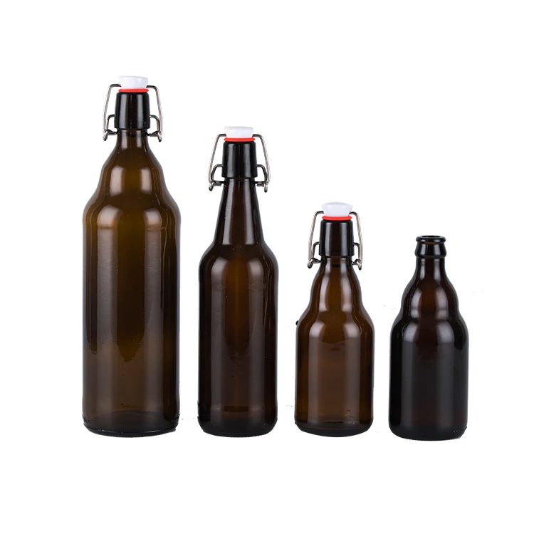 Home Brewing Glass Airtight Rubber Seal Amber 16 oz empty swing top Beer Glass Bottle