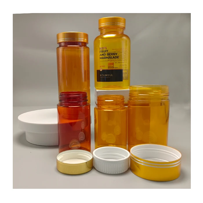 orange PET HDPE plastic Bottles for Prescription