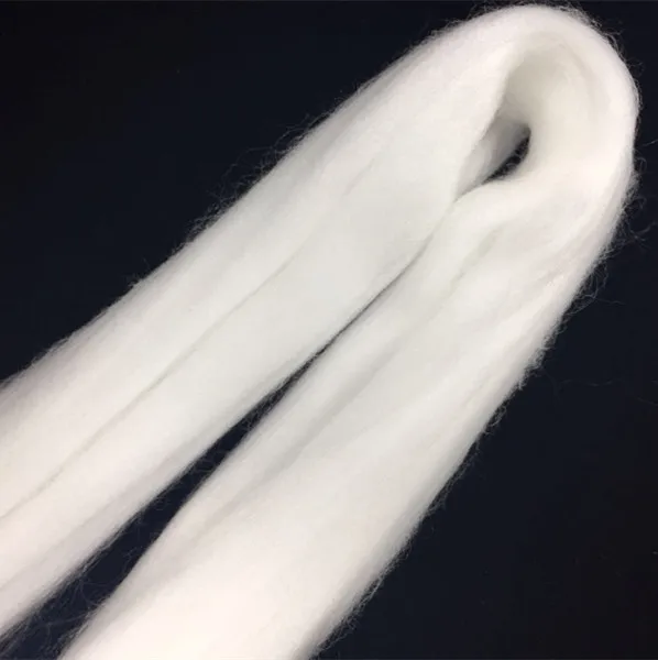 Nylon 6 Staple Fiber Wool Tops Fiber 3D*88~98mm semi-dull raw white virgin For Worsted Yarn Spinning
