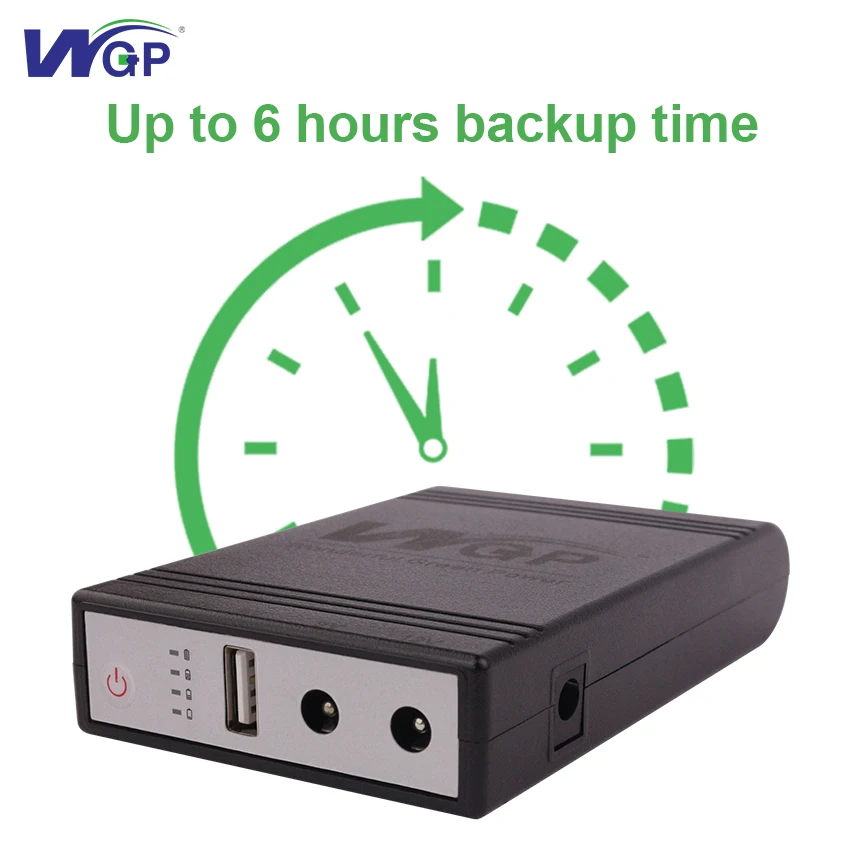 WGP 10000mah multiple output UPS DC Output 5V 9V 12V Mini UPS for WiFi Router Camera 12V Mini UPS