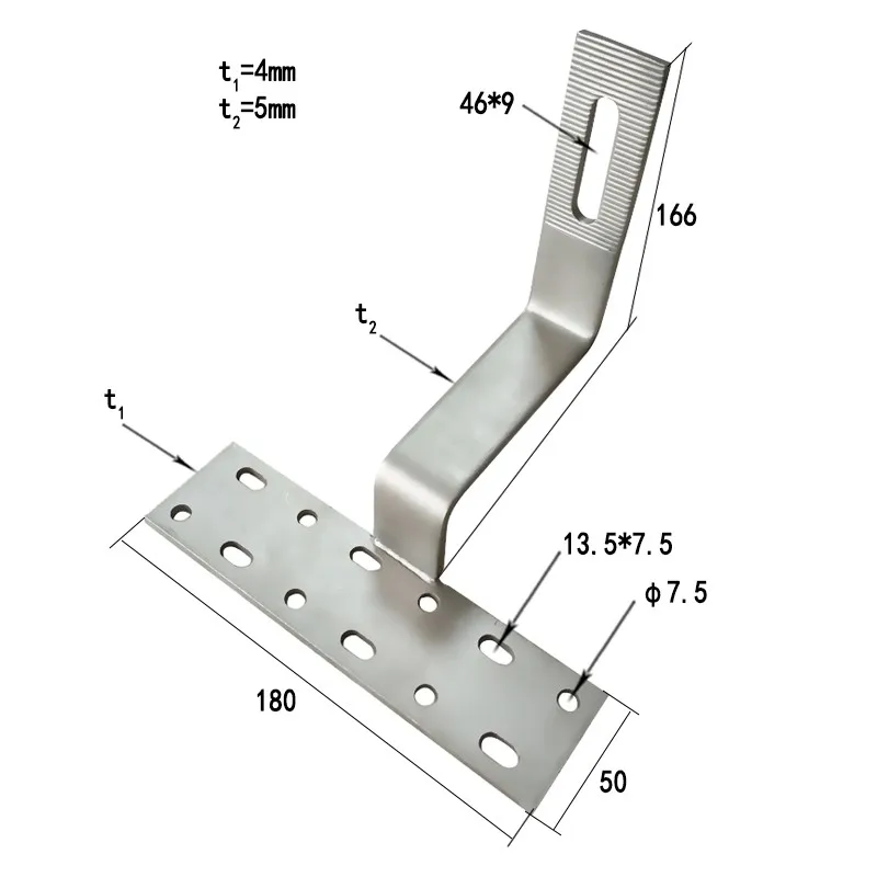 Wholesale European Universal Solar Products Solar Panel Hook Clip OF Home Rooftop Solar Panel J Roof Hook