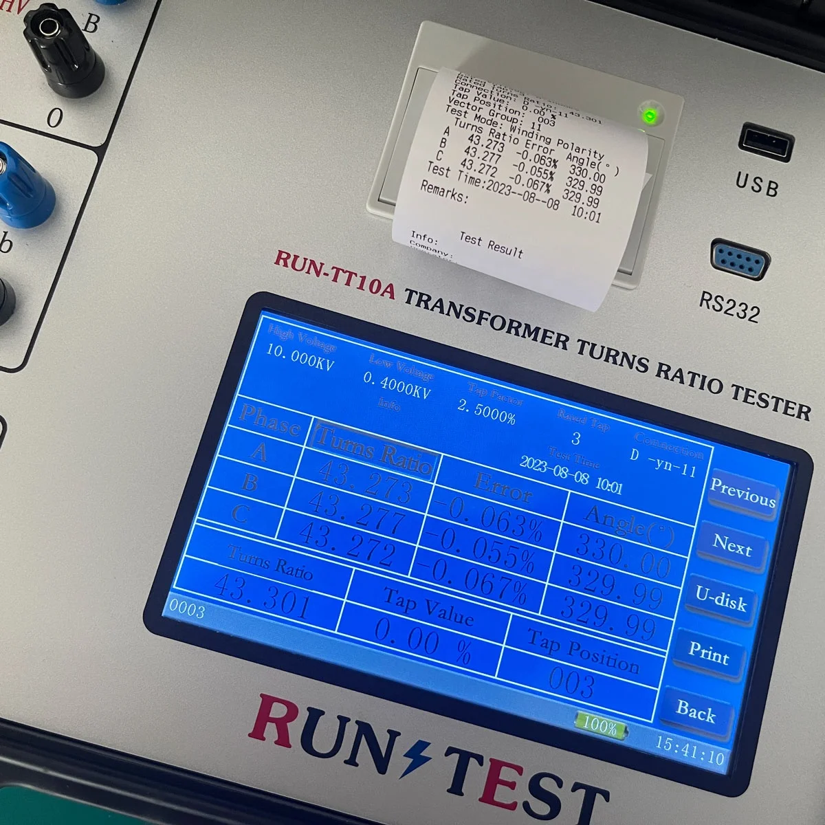 3 Phase Transformer TTR Meter Transformer Polarity CT Turns Ratio Tester