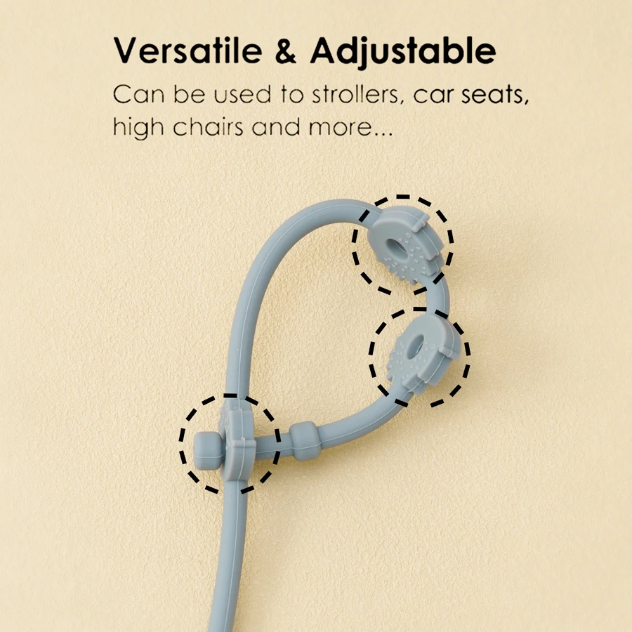 Custom Wholesale BPA Free Baby Silicone teething ring Anti-loss Pacifier Chain Bear Shaped Silicone Baby Teether Holder toy