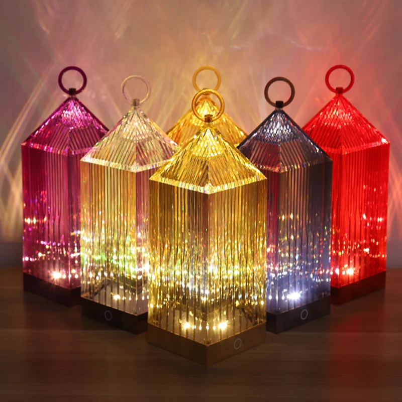 Creative Restaurant Bedside Atmosphere Lighthouse Table Lamp Desktop Decoration Charging Touch Crystal Night Light