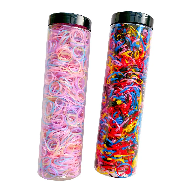 Factory cheap hair ties multi candy color synthetic hair rope for baby kid 1000pcs/450pcs black hair TPU rubber band accessories