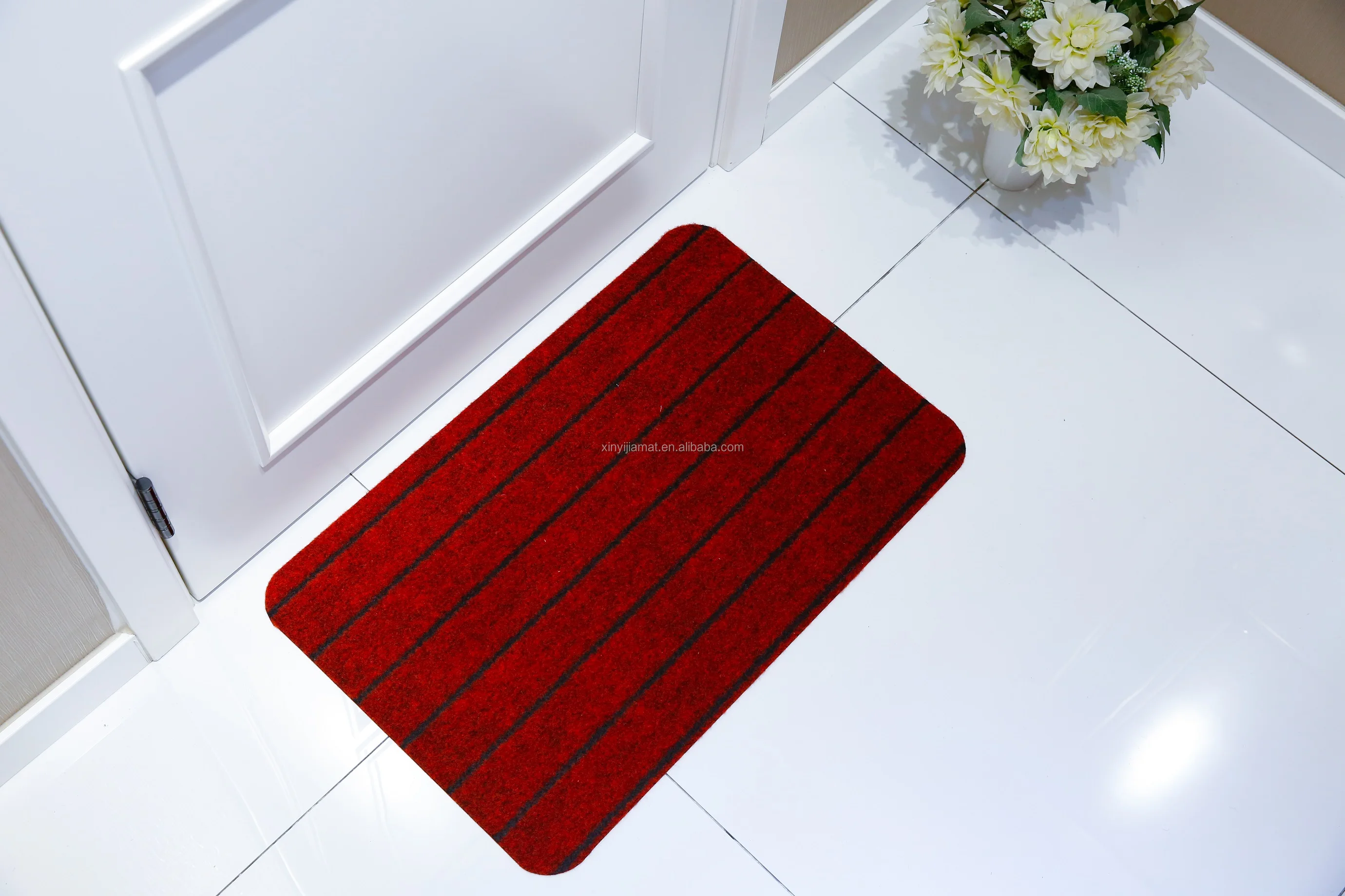 New arrival super anti-slip TPR backed plain velour kitchen mat