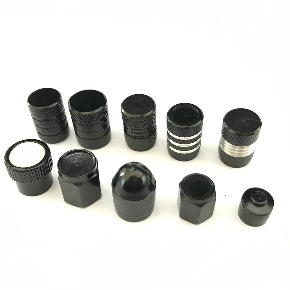 
OEM Aluminum Tire Valve stem Cap with customerized Logo all black 