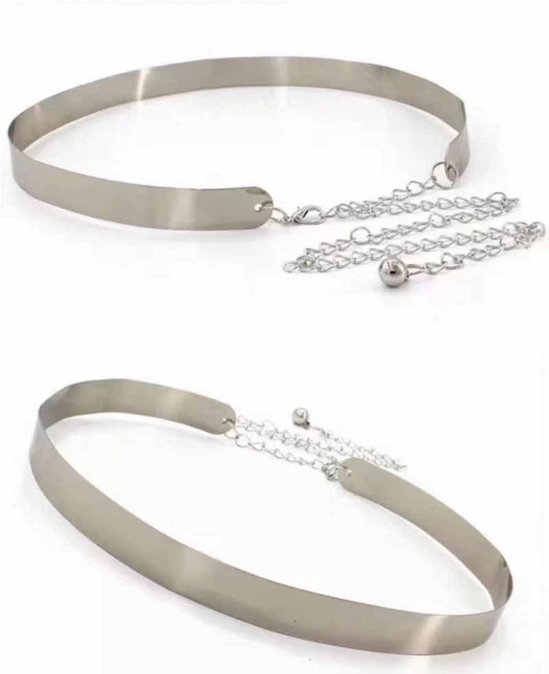 Высококачественный модный простой стиль золотая Женская Регулируемая цепочка пояс для платья