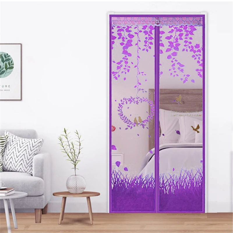 Crypto polyester mosquito curtain magnetic printed mosquito net screen door summer mosquito screen