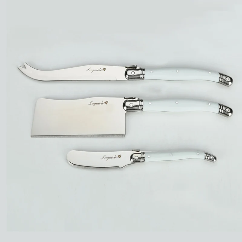 Hot Selling  Price Professional Laguiole Butter Cheese Knives with Plastic Handle Cheese Tools with Gift Box