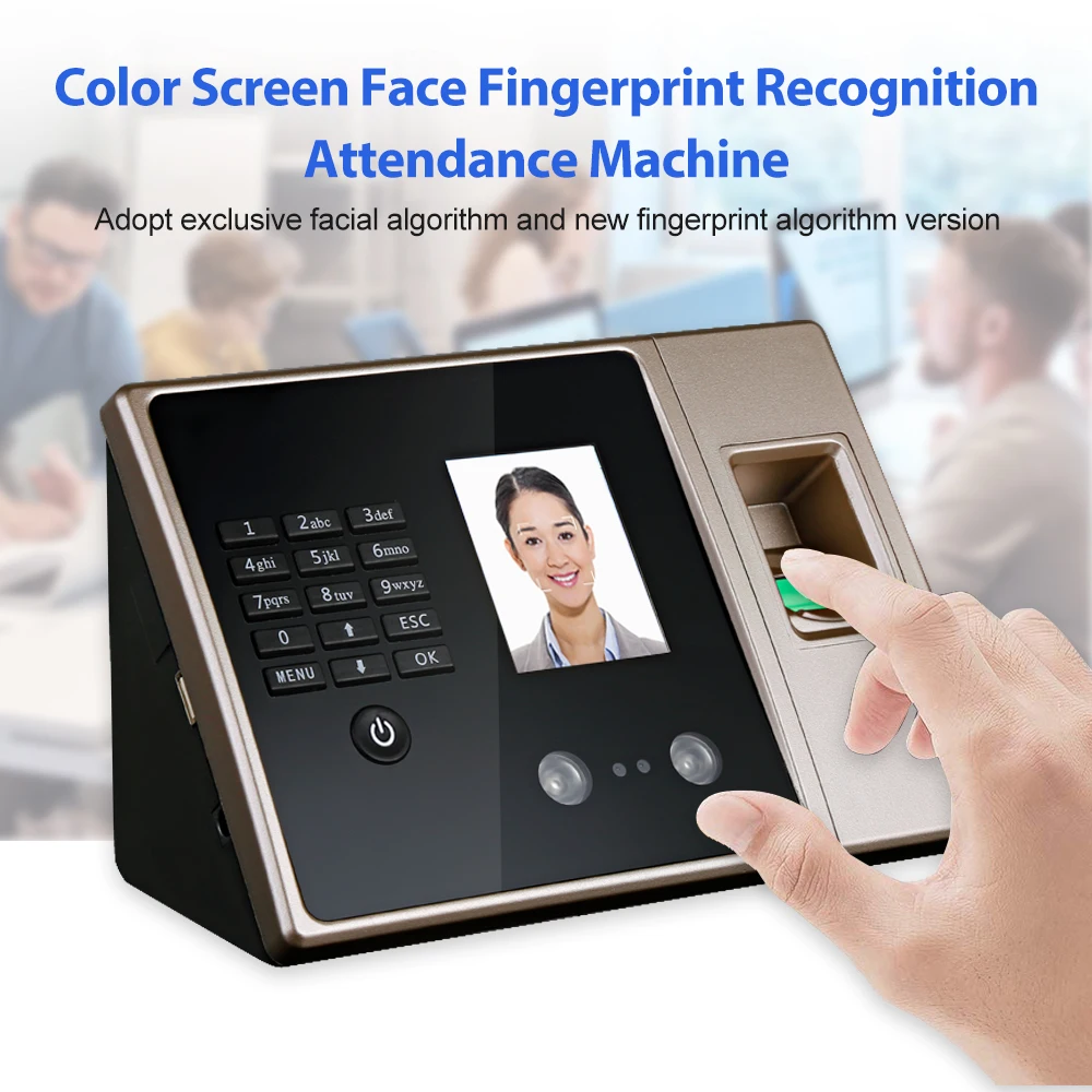 FA02Staff Biometric Face Recognition Fingerprint Scanner Clock In And Out Employee Time Attendance Machine Time Recorder