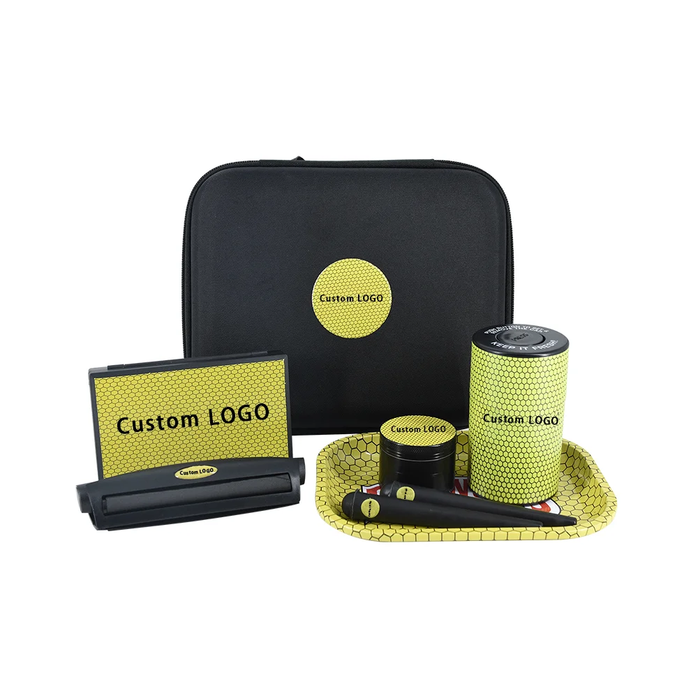 Factory wholesale custom logo tobacco smoking accessories kit set smoke bag set