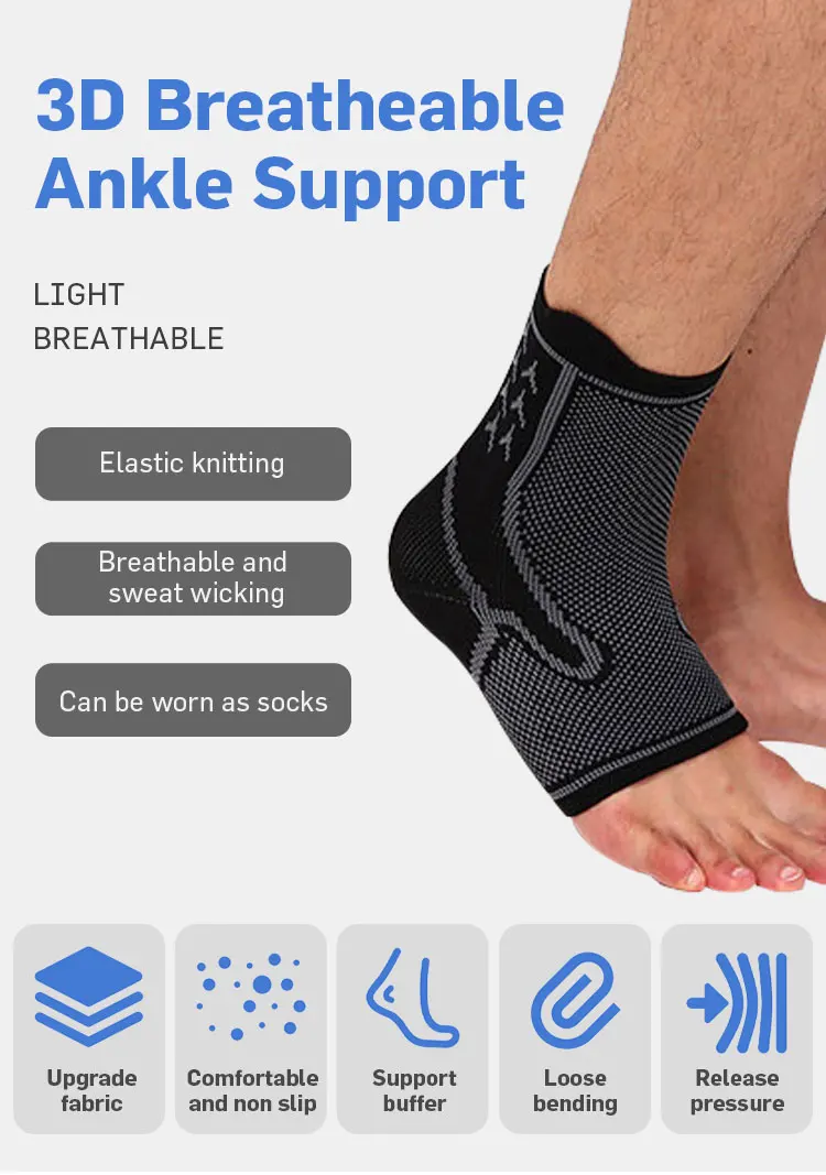 Customized Logo Double Compression Adjustable Unisex Ankle Sleeve Protector For Man and Women