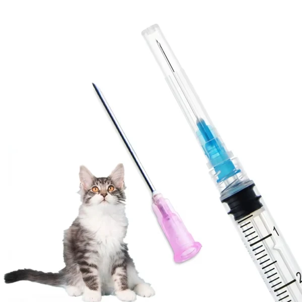 High Standard Plastic Syringe Veterinary Animal Parrot Curved Syringe Needle Cannula 22G