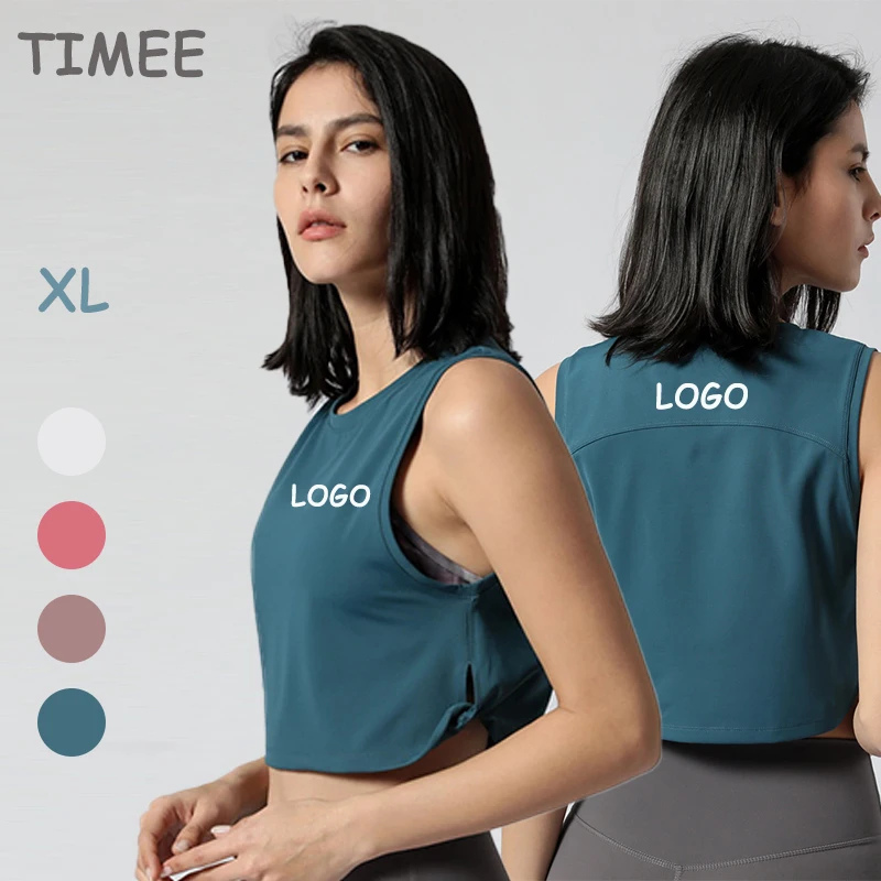 Custom highend new comfortable loose plus size activewear belly button fitness clothing gym wear yoga tank top