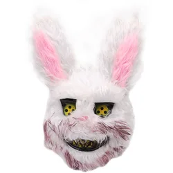HWA 10072 Horror ghost festival party props bloody cosplay female plush rabbits ears masks scary bunny man halloween mask rabbit