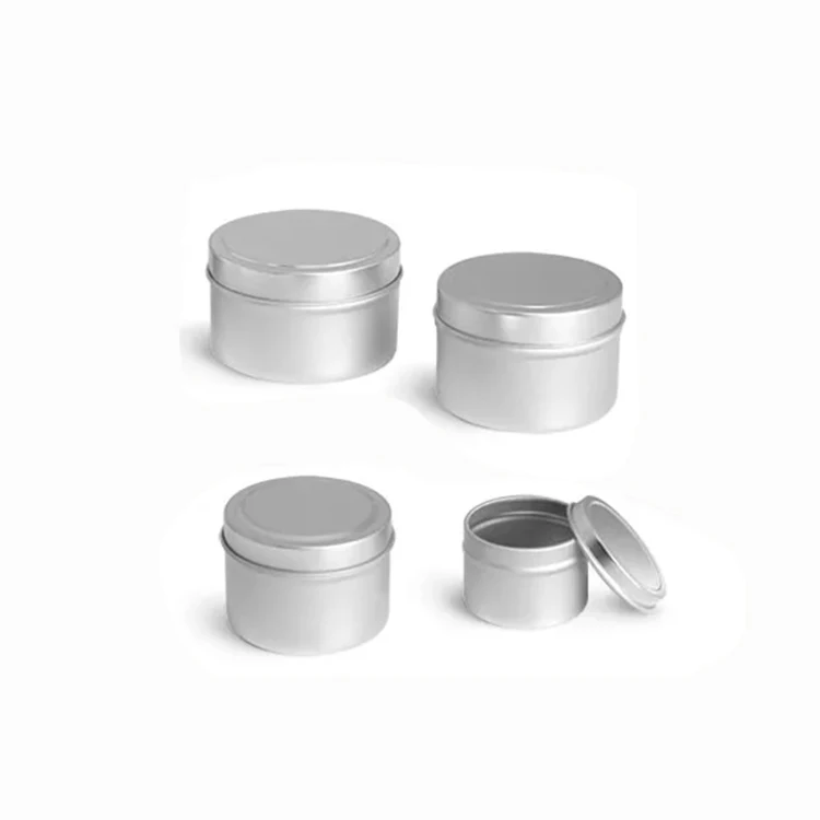 Wholesale Silver Empty Can Round Containers 2oz 4oz 6oz 8oz Metal Tins for Candles