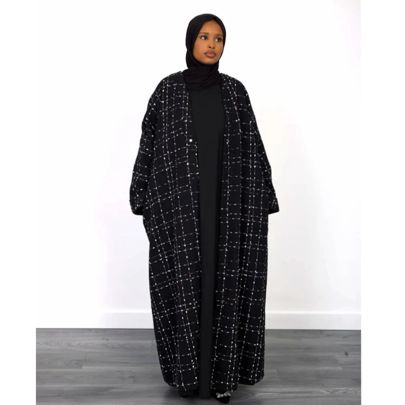 Luxury Abaya Dubai Jilbab Abaya Muslim Dress Winter Channel Jacket Abaya