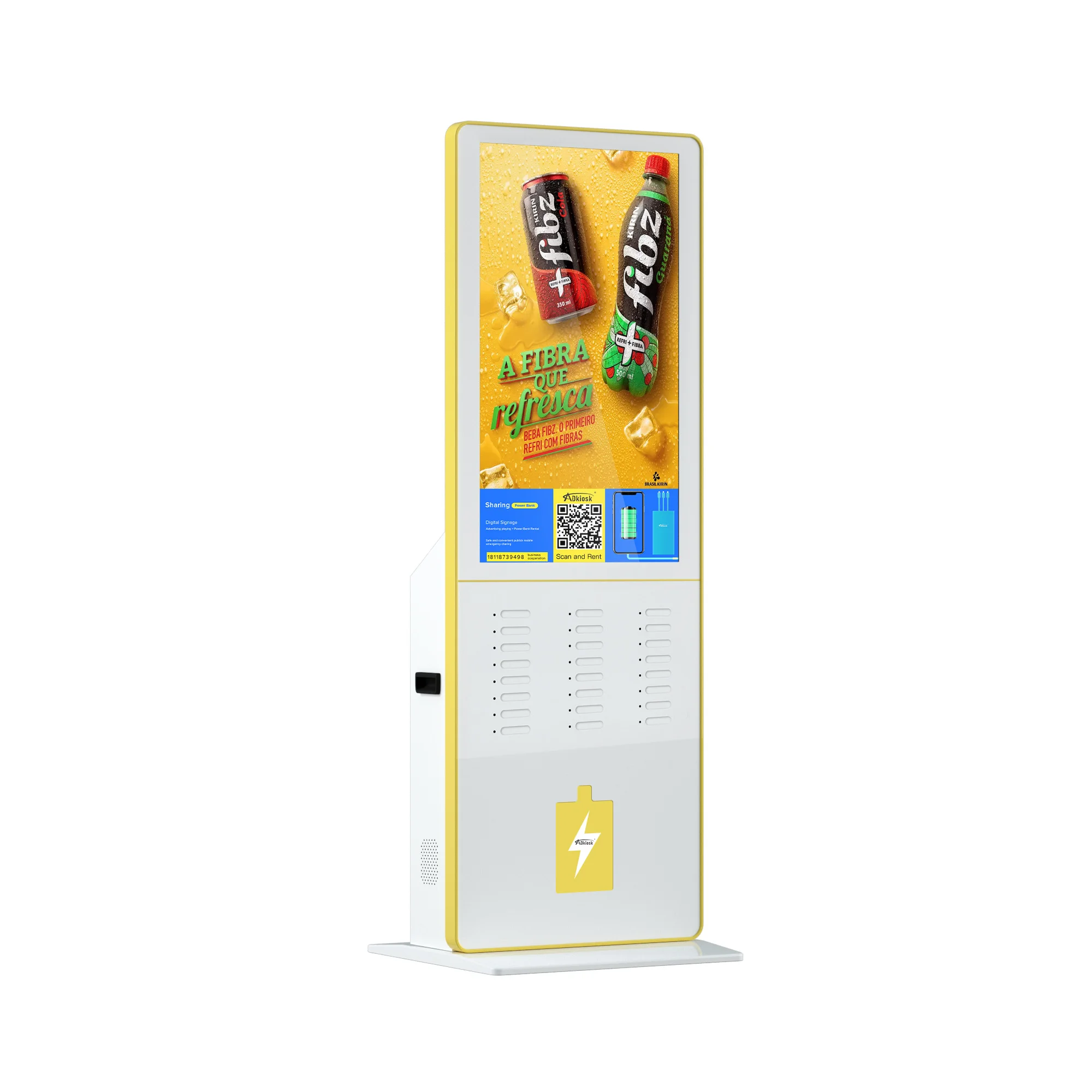  43 дюймов напольная подставка digital signage с 24-портовый общая power bank зарядная