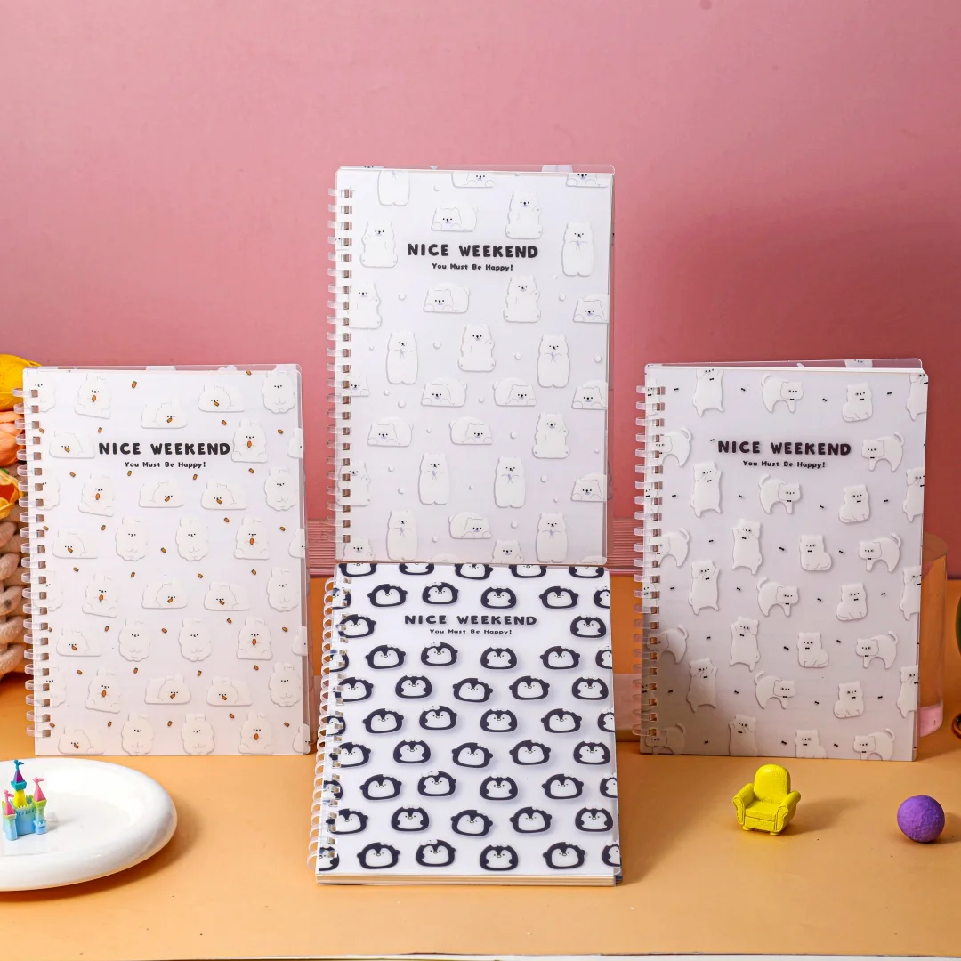 PP Cover A5 soft coil Spiral Notebooks For Girls Kids Custom Note Book Stationery School