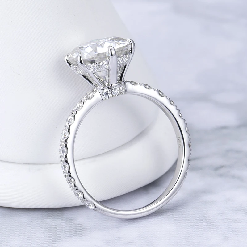 Factory customized diamond ring 18k  gold ring D color lab grown diamond wedding ring for women