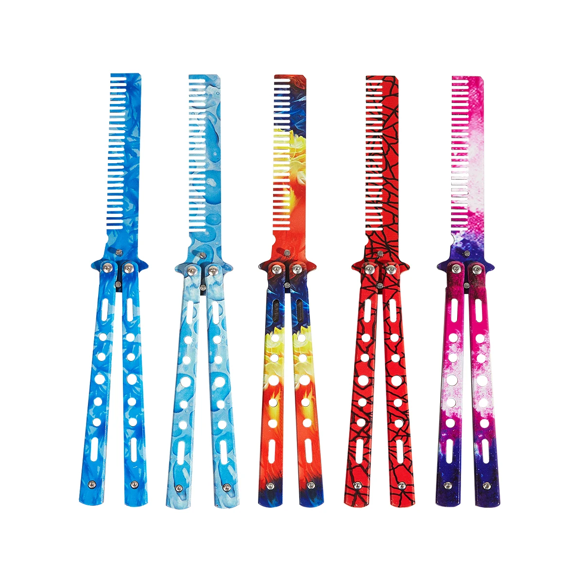 Folding Knife No Blade Steel Hair Pomade Styling Hairdressing Knife For Beard & Moustache Brushes Balisong Comb