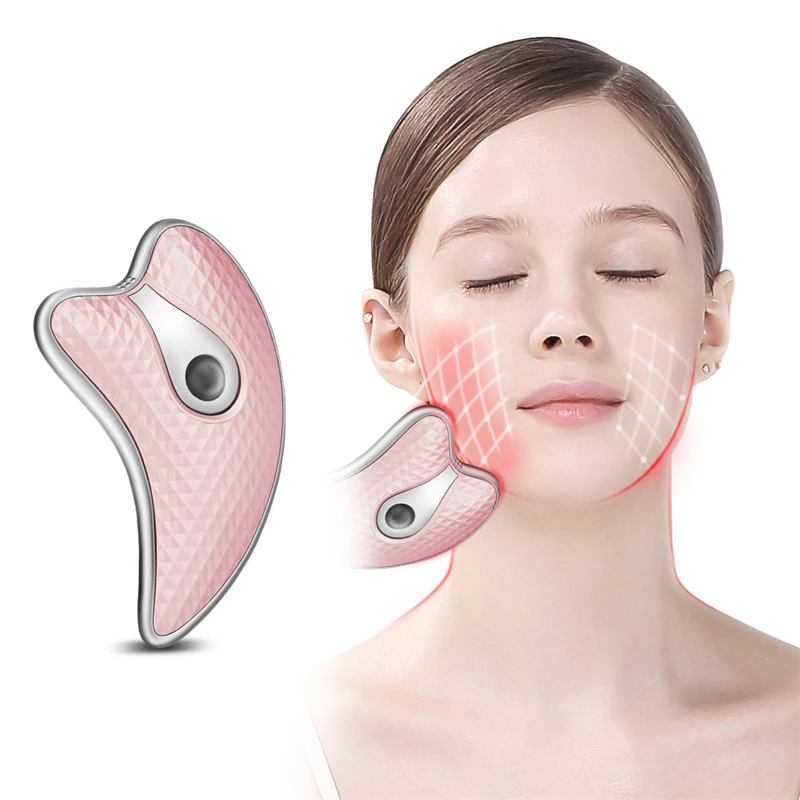 Guasha Scraping Facial Massager LED Light Microcurrent Skin Rejuvenation Electric Body Massage Machine Face Lifting Slimming
