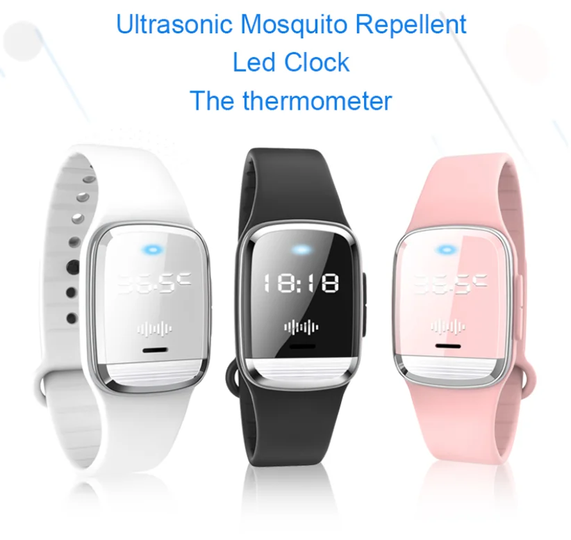 New Design Ultrasonic Repelling Mosquito Non-pollution Size-adjustable Watch Anti Mosquito Bracelet