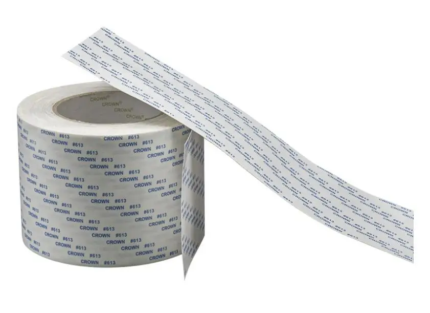 Wholesale crown 513 613 strong high temperature resistant non woven white transparent tissue paper double sided tape