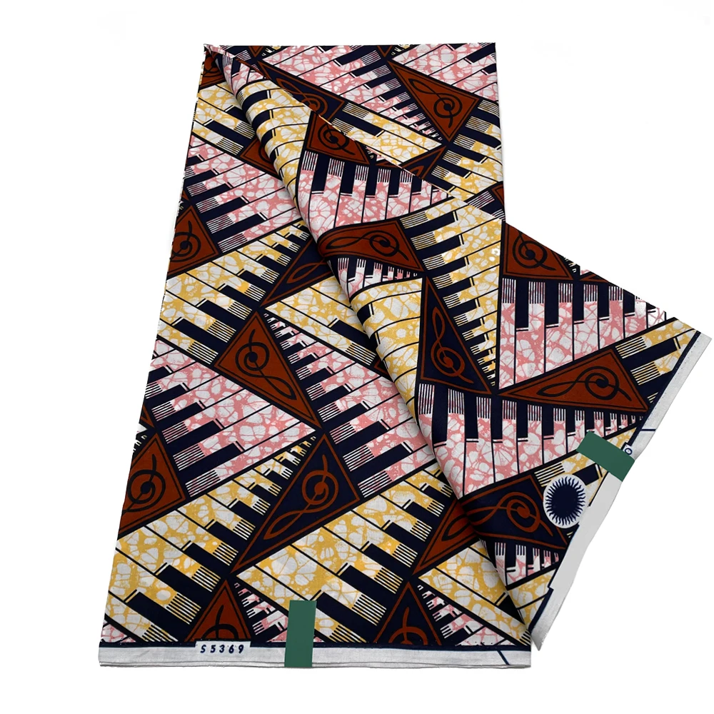 Wholesale 100% Cotton Nice Design 100% Cotton African Wax Print Fabric For Cloth 6 yards Soft African Wax Fabric