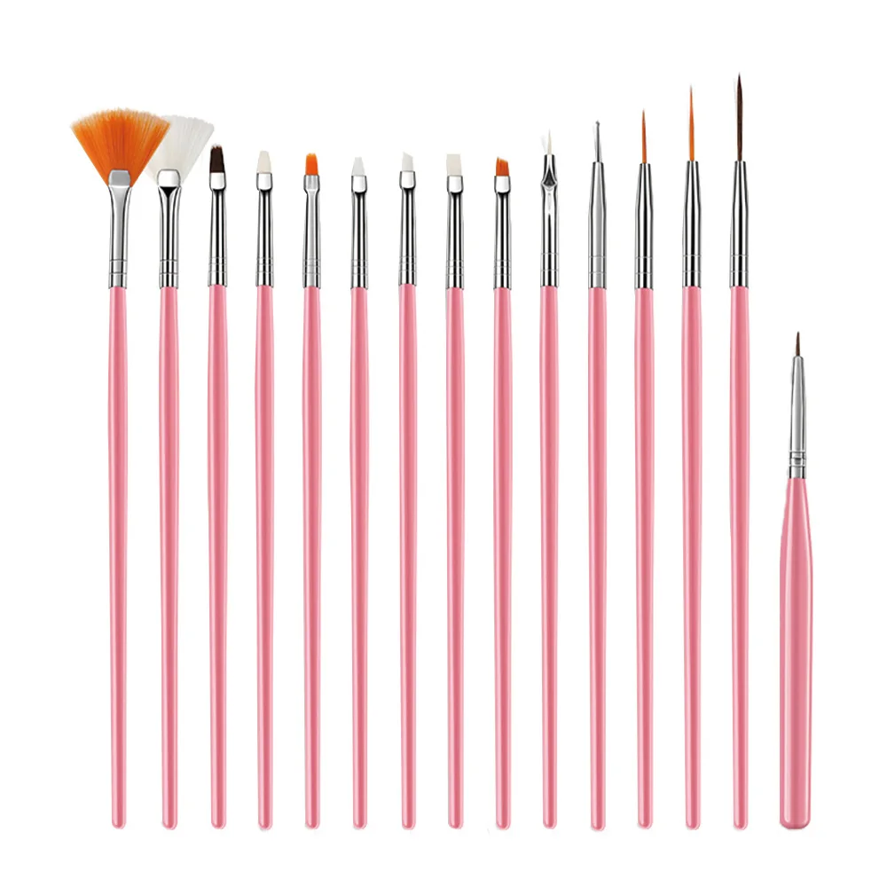Private label nail salon 15 pcs / set nail paint brush set for art nails