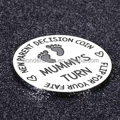 Christmas Birthday Gifts Mothers Fathers Day Mom Dad coin Funny New Mummy Daddy Make Decision Coin Gifts for First Time Parent