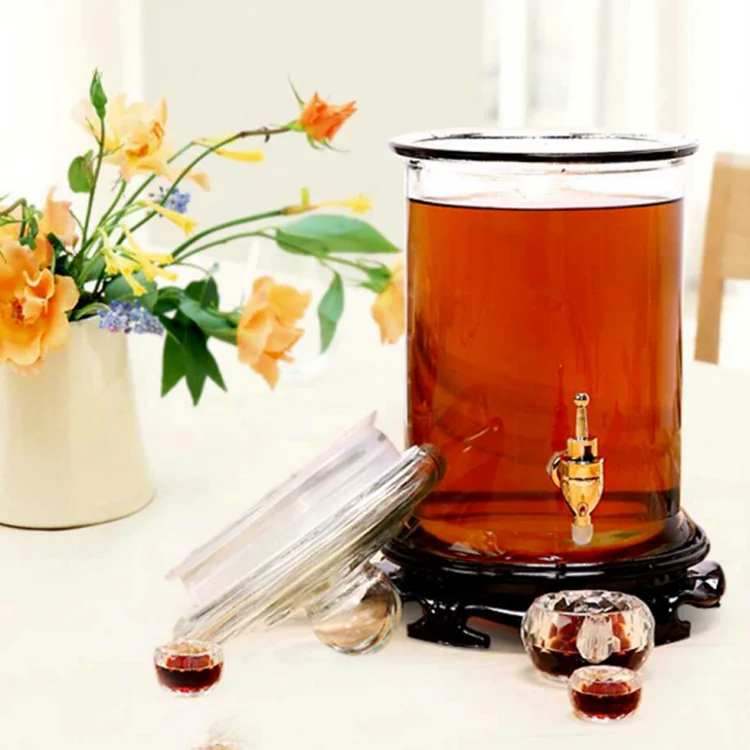 1 gallon3 gallon 5 Gallon 6.5 Gallon Glass Carboy and carboy Jar beer wine kitchen acacia glass jars barrel shape glass bottle