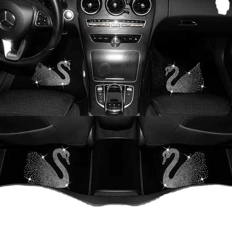 Роскошный Шикарный Алмазный универсальный автомобильный коврик со стразами на заказ противоскользящие чистящие коврики для женщин автомобильные аксессуары под заказ автомобильный коврик