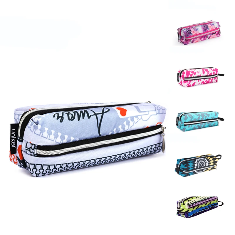 UNIKER 3 Layers Stationery Pouch Pencil Case With Pocket