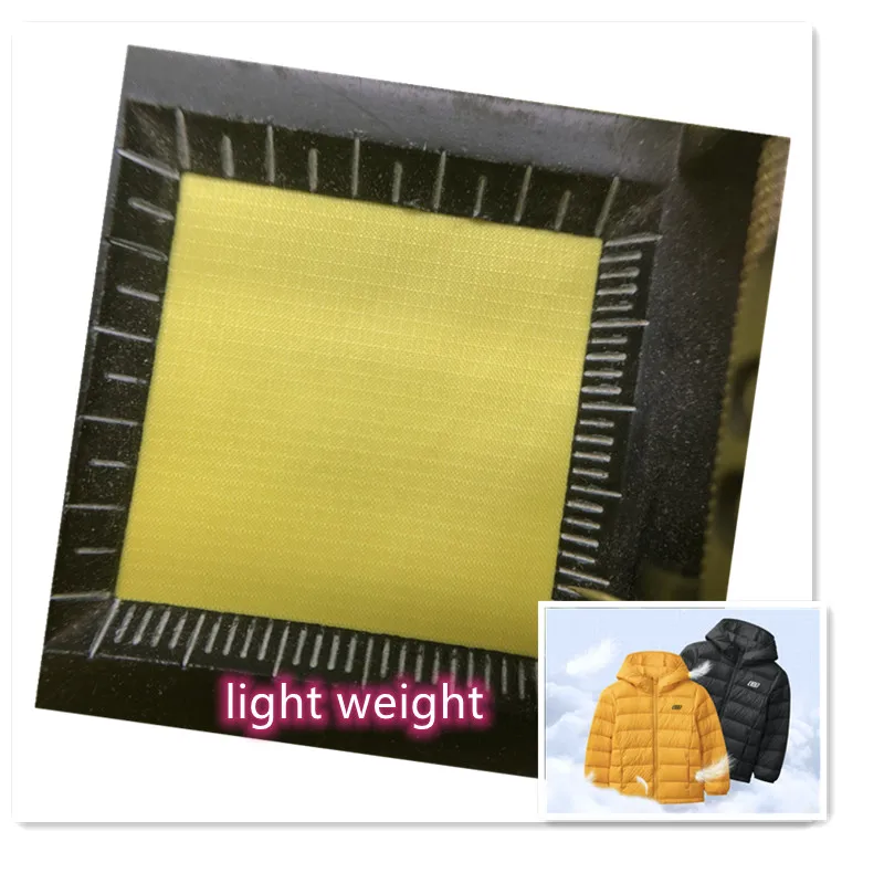 20D Down proof factory price 0.08cm plaid  400T waterproof ripstop nylon fabric for down coat