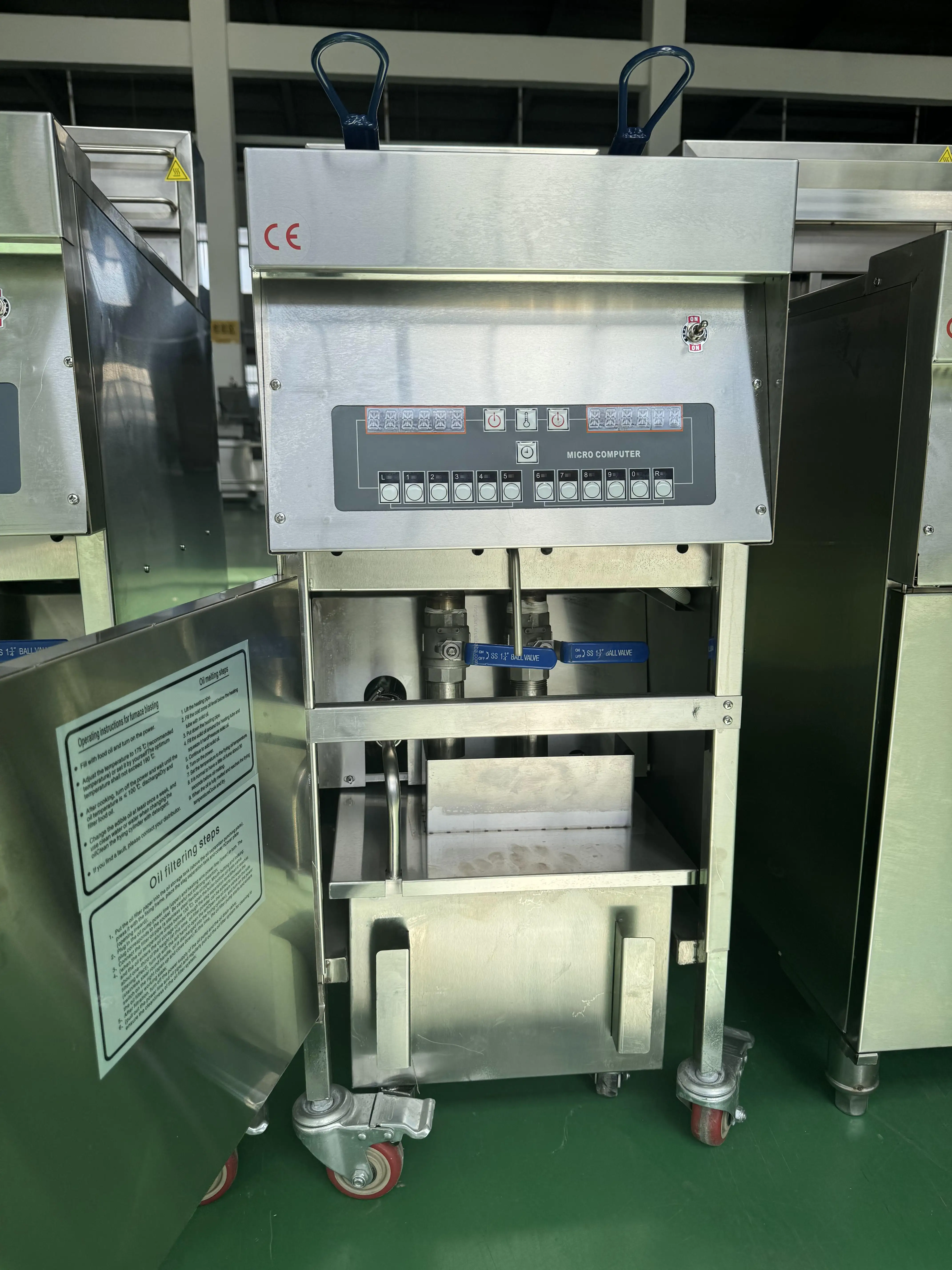 Commercial Electric Open Deep Fryers Fried Chicken French Potato Chips with Oil Filter