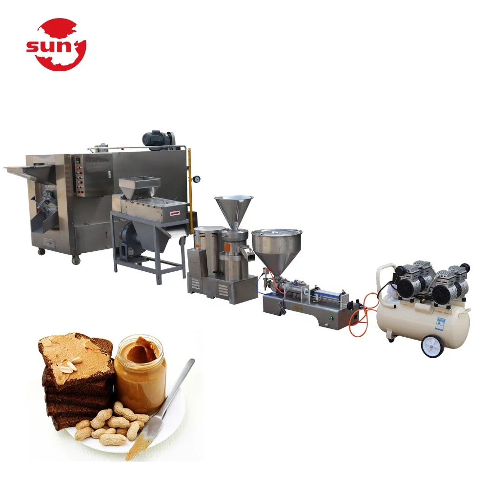 Automatic industrial small scale stainless steel peanut nut sesame melon seed grinding machine process line machine